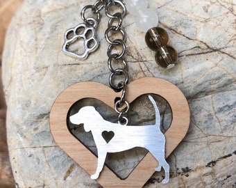 Beagle dog keychain, dog gemstone key chain, bag charm, pet keepsake, beagle jewelry, jewellery, animal, Christmas, key ring