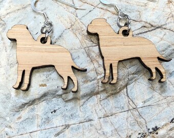 Bull Mastiff dog earrings, drop earrings, dog wood earrings, dog lover jewelry, bull mastiff dog jewellery, Christmas gift