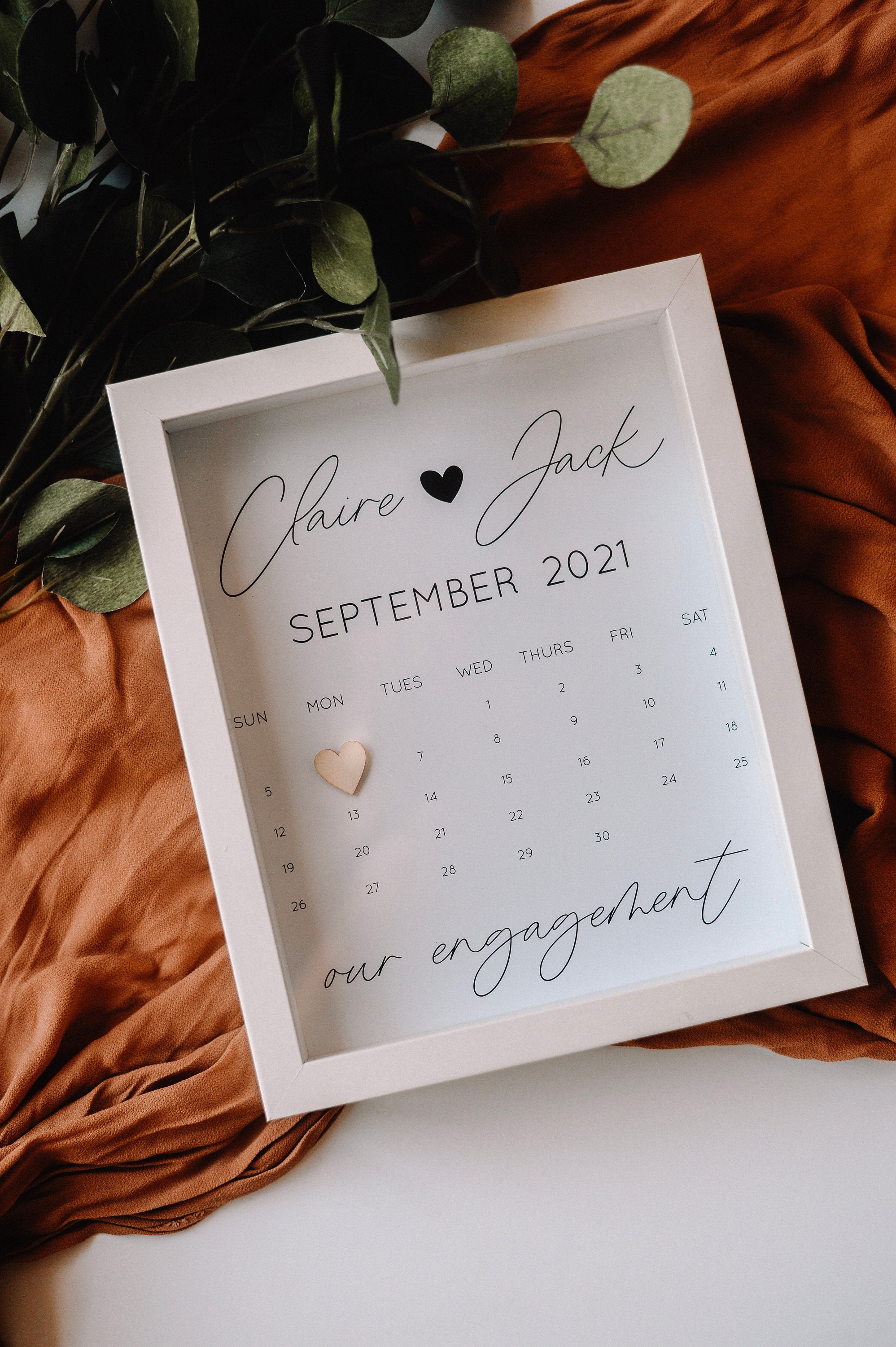 our engagement framed art,our engagement date,framed engagement date,…