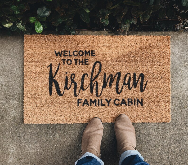 Family Cabin Doormat Custom Cabin Doormat Personalized Cabin Etsy