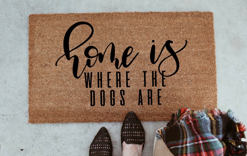 Dog lovers doormat home is where the dogs are doormat dog Etsy
