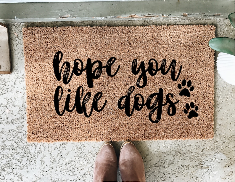 Dog lovers doormat personalized doormathope you like dogs Etsy