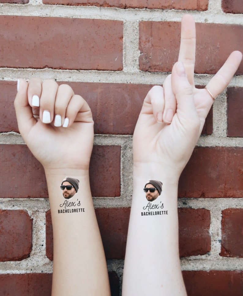 Bachelorette party tattoos custom grooms face tattoos Etsy