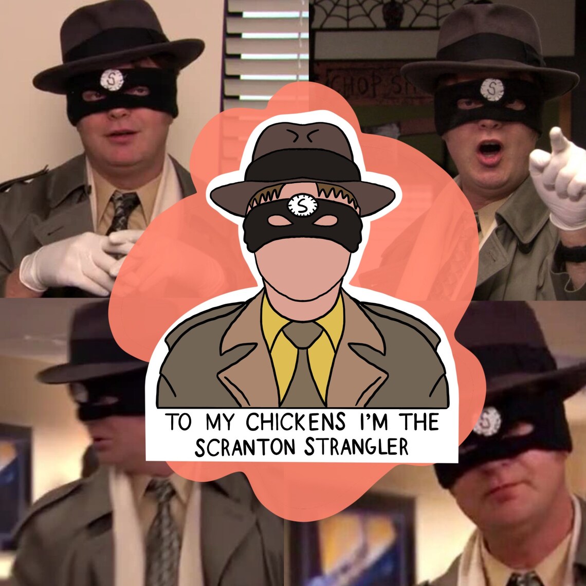Dwight Scranton Strangler Costume The Office Vinyl Sticker | Etsy
