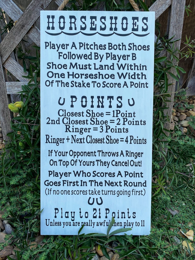 Horseshoes or Croquet Game Rules Sign Lawn Games Sign Etsy