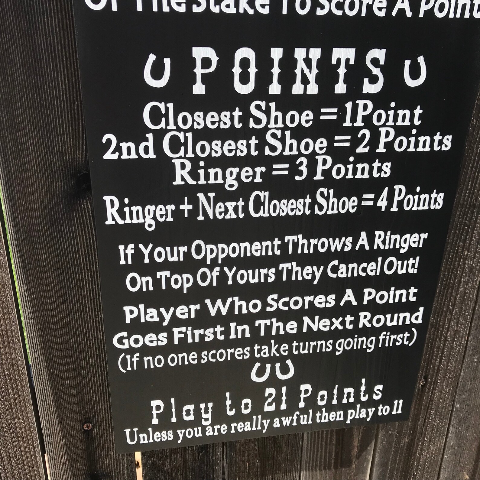 Horseshoes or Croquet Game Rules Sign Lawn Games Sign Etsy