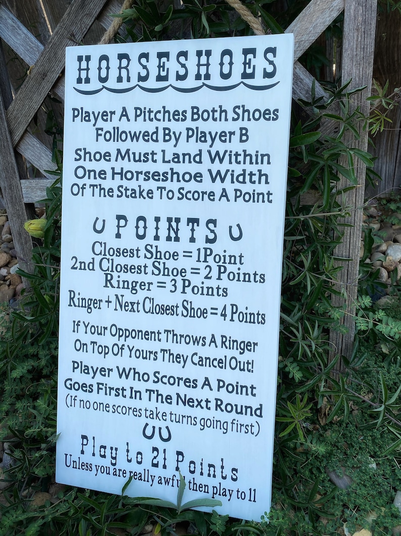 Printable Horseshoe Rules And Regulations