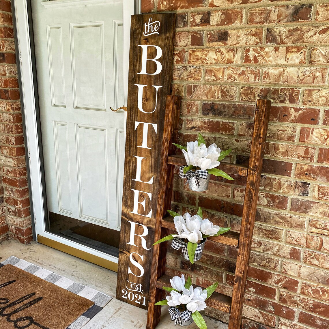 Personalized porch sign last name porch sign est porch sign Etsy