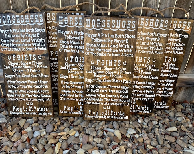 Horseshoes or Croquet Game Rules Sign, Lawn Games Sign Etsy