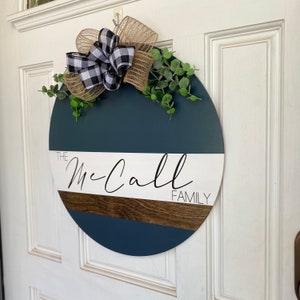 Personalized Door Sign, Door Hanger, Front Door Decor, Family Name ...