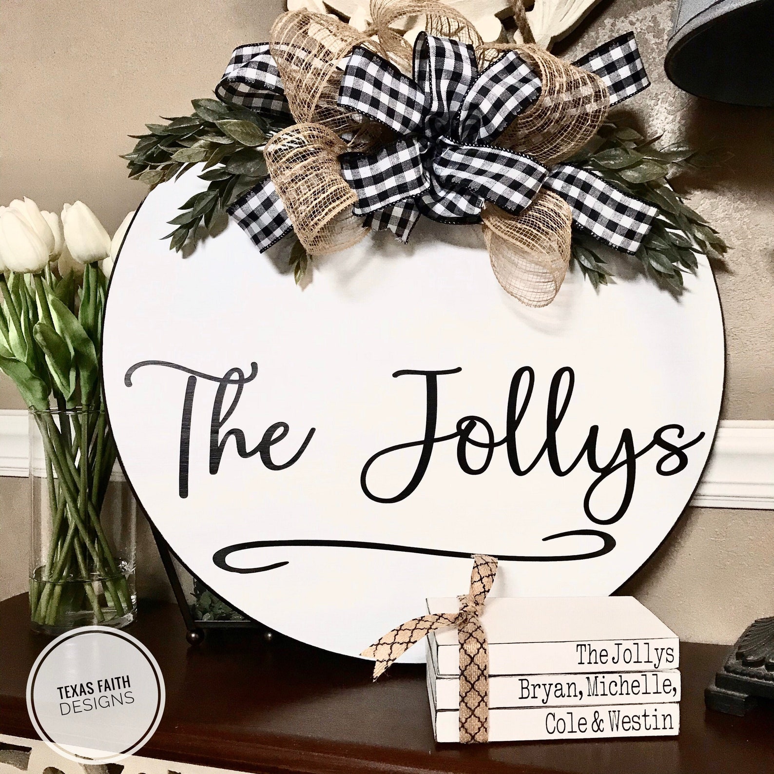 Front Door Decor Door Hanger Personalized Door Hanger Door Etsy