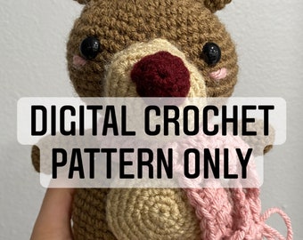 DIGITAL Crochet Pattern Only - Reindeer