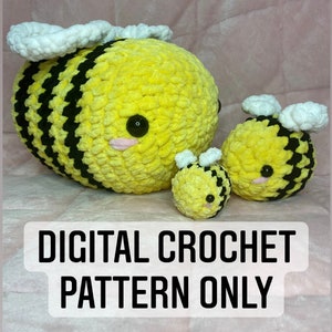 Bee Pillow, Mini Bee, & Smol Bee Crochet Pattern