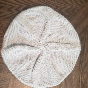 Knitted Beret in Light Grey