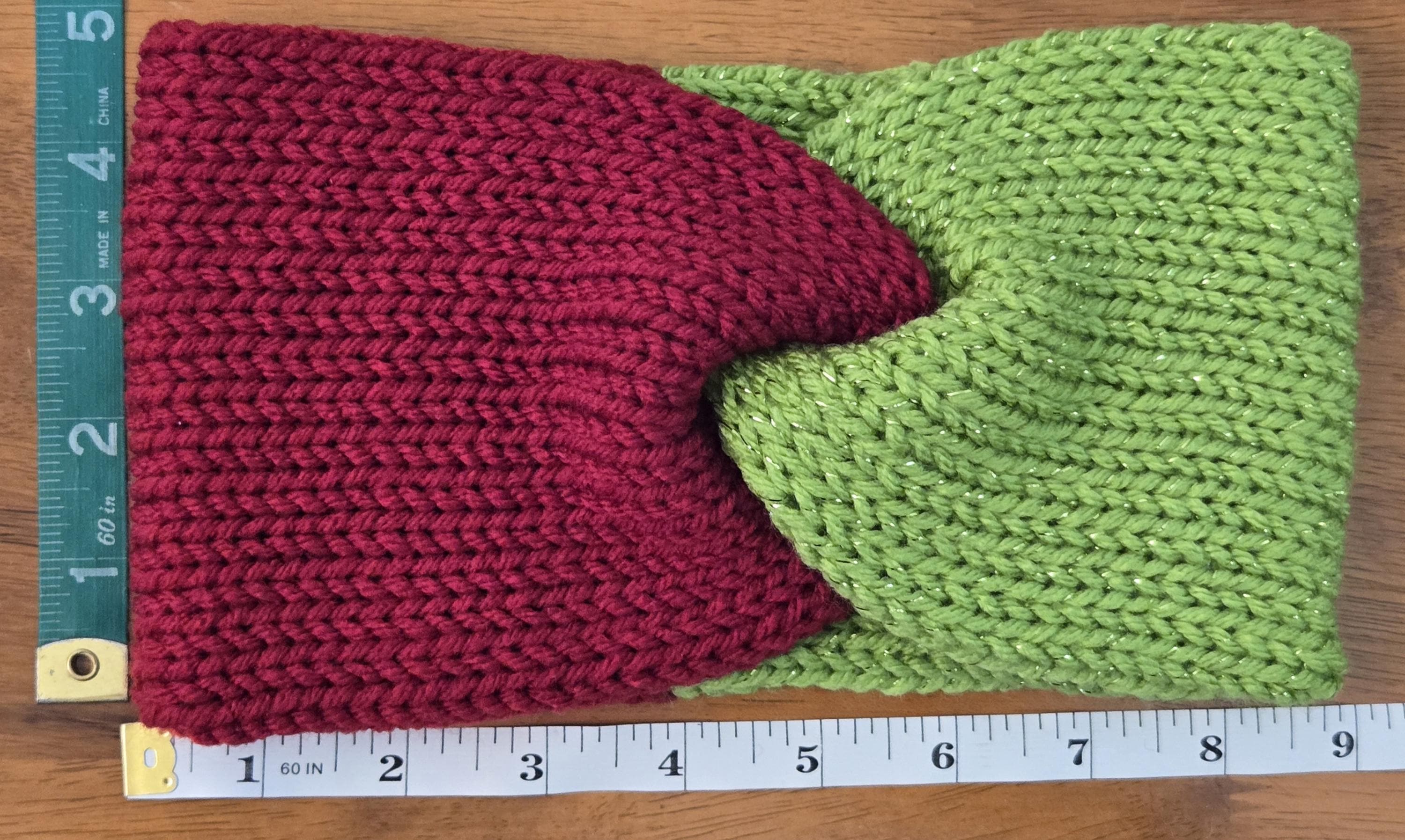 Sparkly Light Green and Dark Red Twist Double Layered  display picture 2