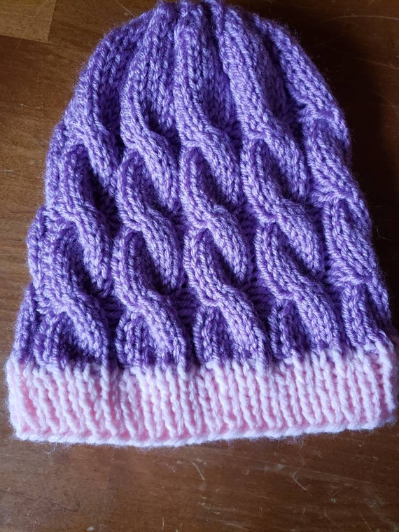 Purple and Pink Beanie Nike Pom Pom Violet Purple/Pink Cuff Snowboard Ski Beanie  main image 3