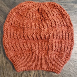 Orange Rib and Knit Essential Beanie