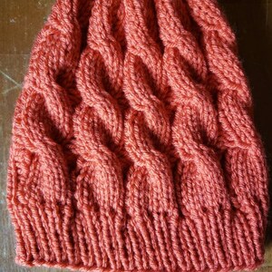 Tigerlily Orange Cable Knit Slouchy Beanie
