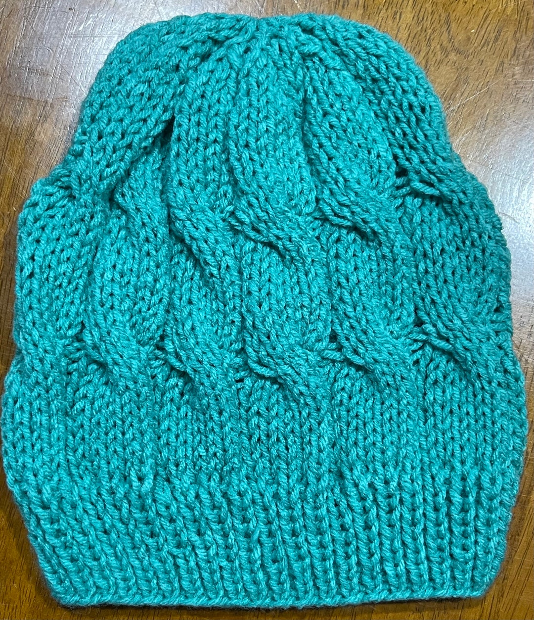 Mediums Token Knit Beanie - TEAL BLUE