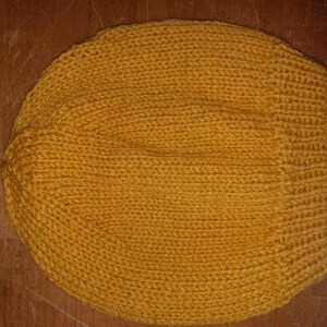 Mustard Yellow Slouchy Beanie in Wool