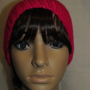 Pink Sparkly Knit Slouch Beanie