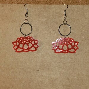 Red Lotus Inspired Earrings