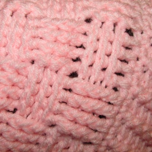 Soft Pink Crochet basketweave Beanie