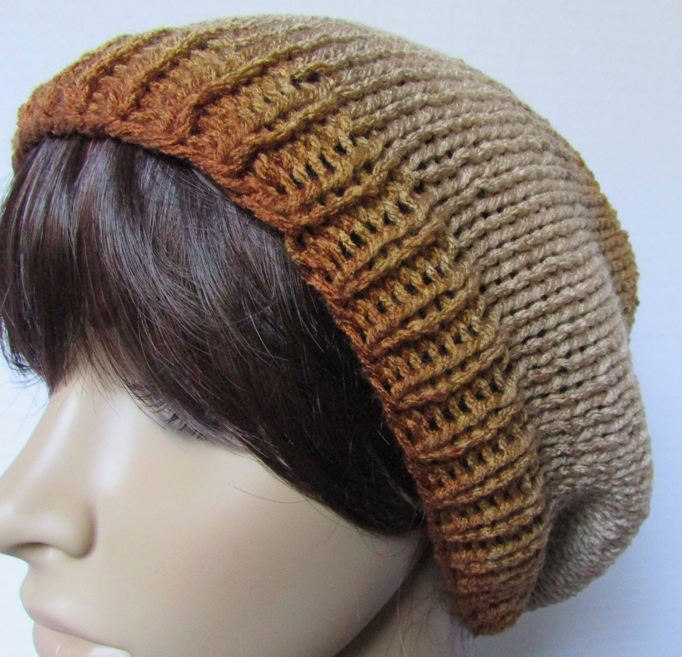 Slouchy Knit Beanie in Cafe Brown Colors - Etsy