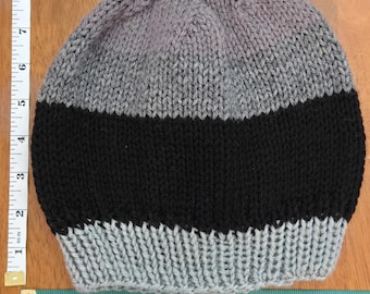 Black and Greys Basic Slouchy Beanie