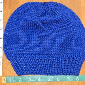 Sparkly Royal Blue Basic Slouchy Beanie