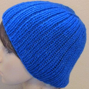 Sparkly Blue Essential Knit Beanie