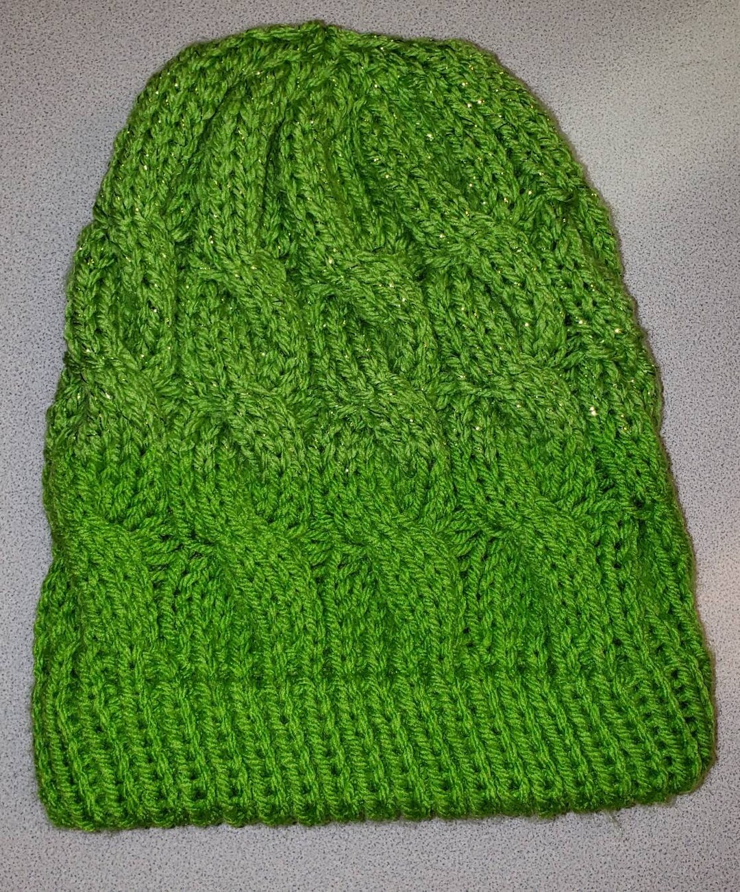 Spring Beanie Cable Knit Slouchy Beanie in Spring Green and Sparkly Spring Green - Etsy