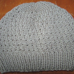 Silver Lacy Slouchy Knit Beanie