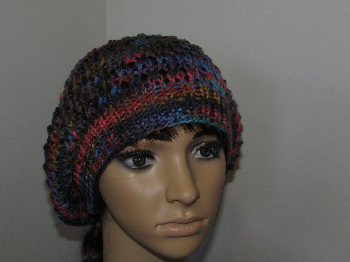 Fall Multi Color Lacy Knit Beanie - Etsy