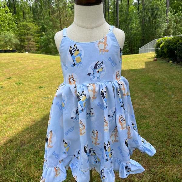 Bluey Sun Dress for Little Girls