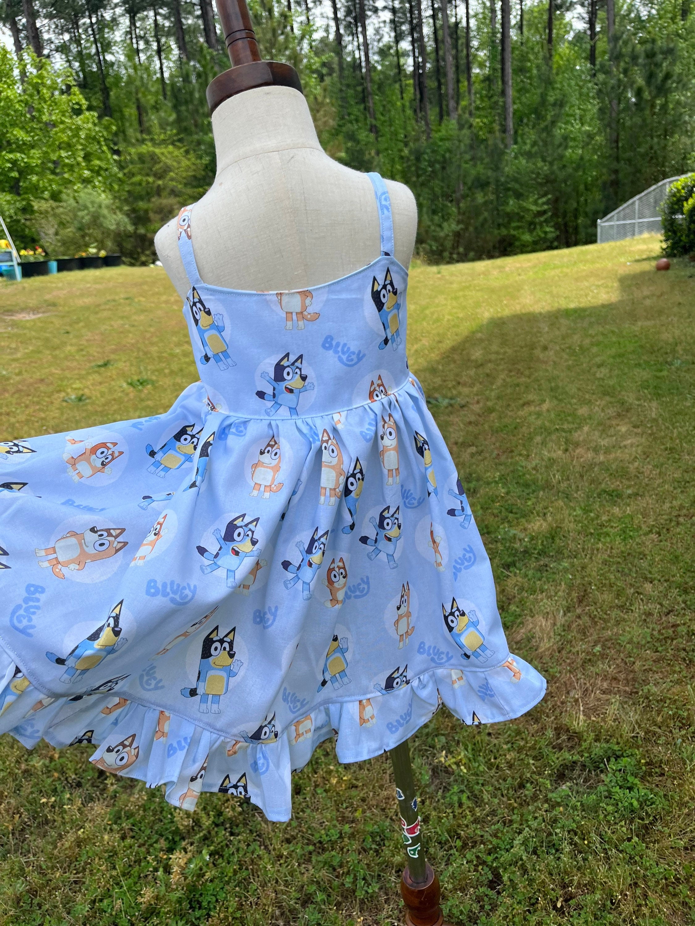 Bluey Dress, Bluey Birthday Outfit, Toddler Girls Bluey Dresses