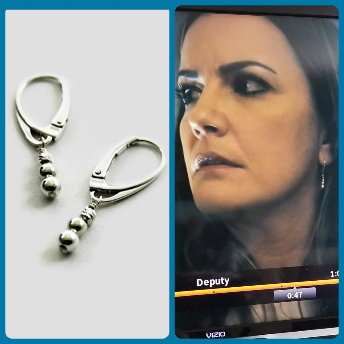 Sterling silver dangle earrings As seen on the TV shows