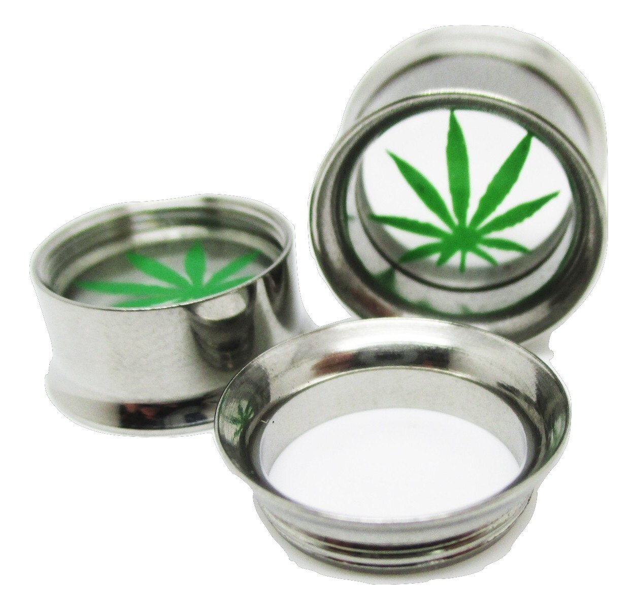 Pot Leaf Marijuana Ear Plugs Stainless Steel Double Flared Etsy