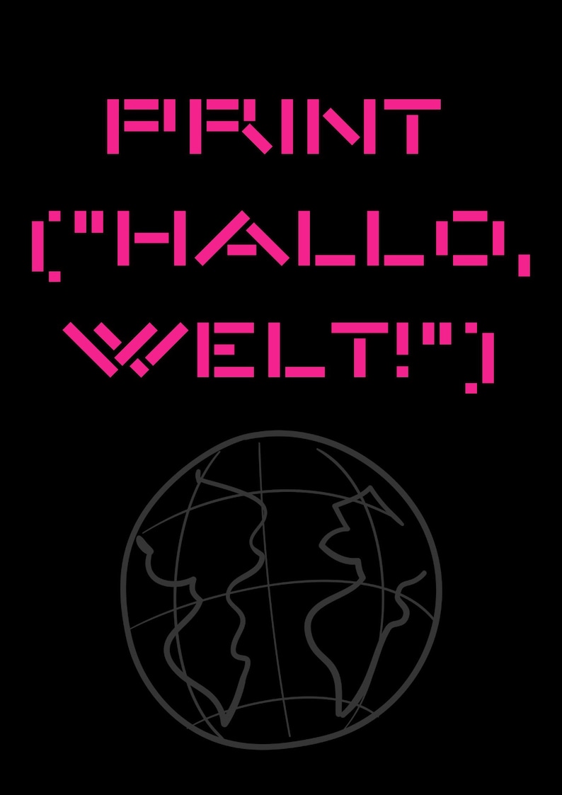 Nerd & Globetrotter Poster "hello World" in Pink - Etsy