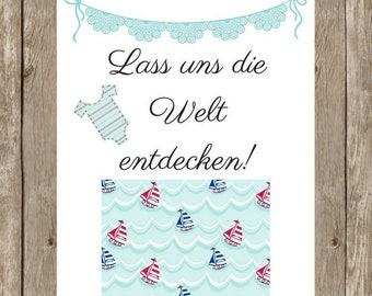 Art Print für reisebegeisterte Familien mit Baby