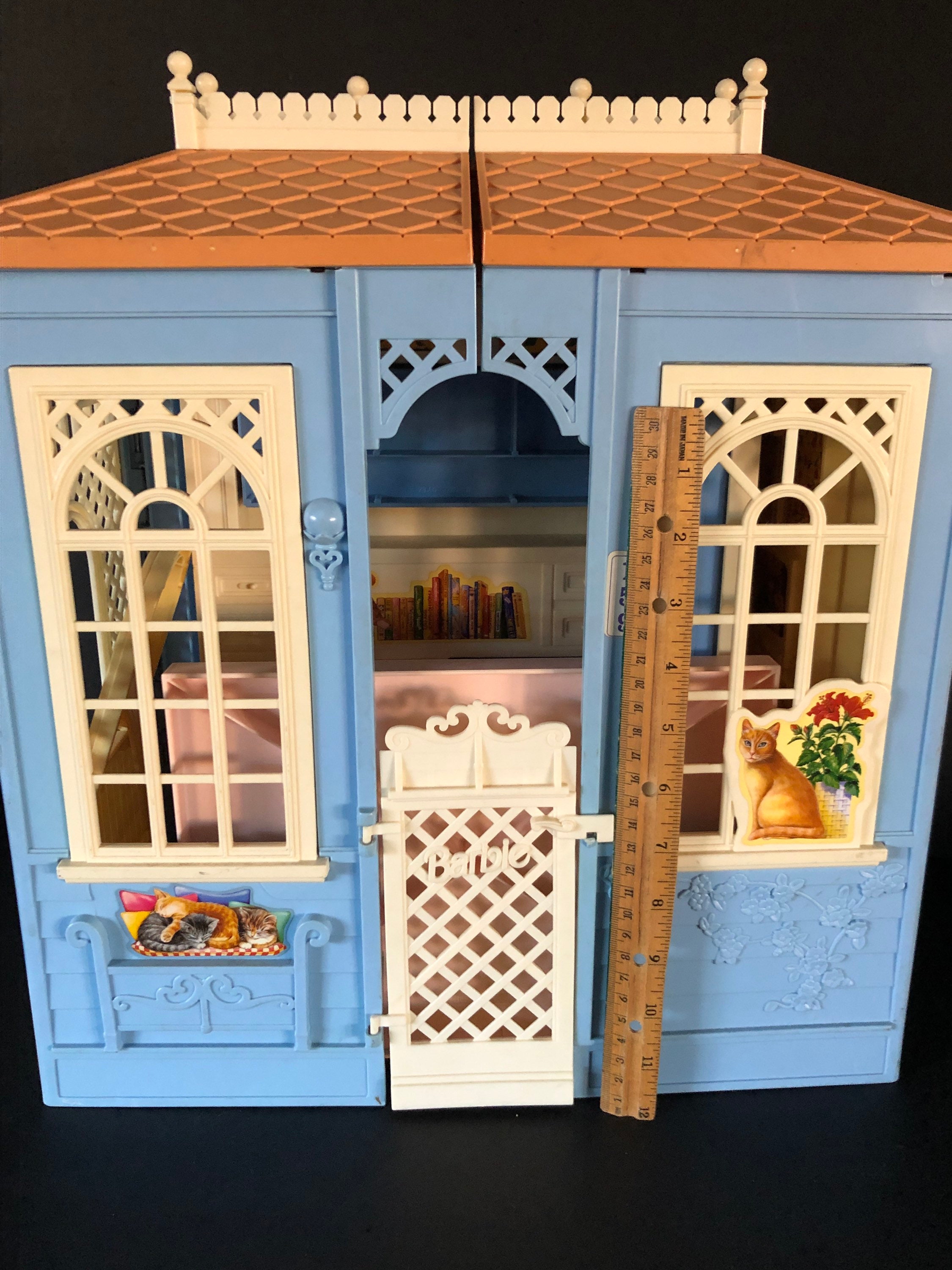 Barbies Dream House Blue Victorian Fold out House 1990s Etsy Australia