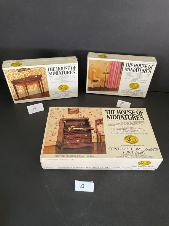 House of Miniatures Dollhouse Furniture Kits Hepplewhite or Queen Anne Side Table Chippendale Desk Etsy UK
