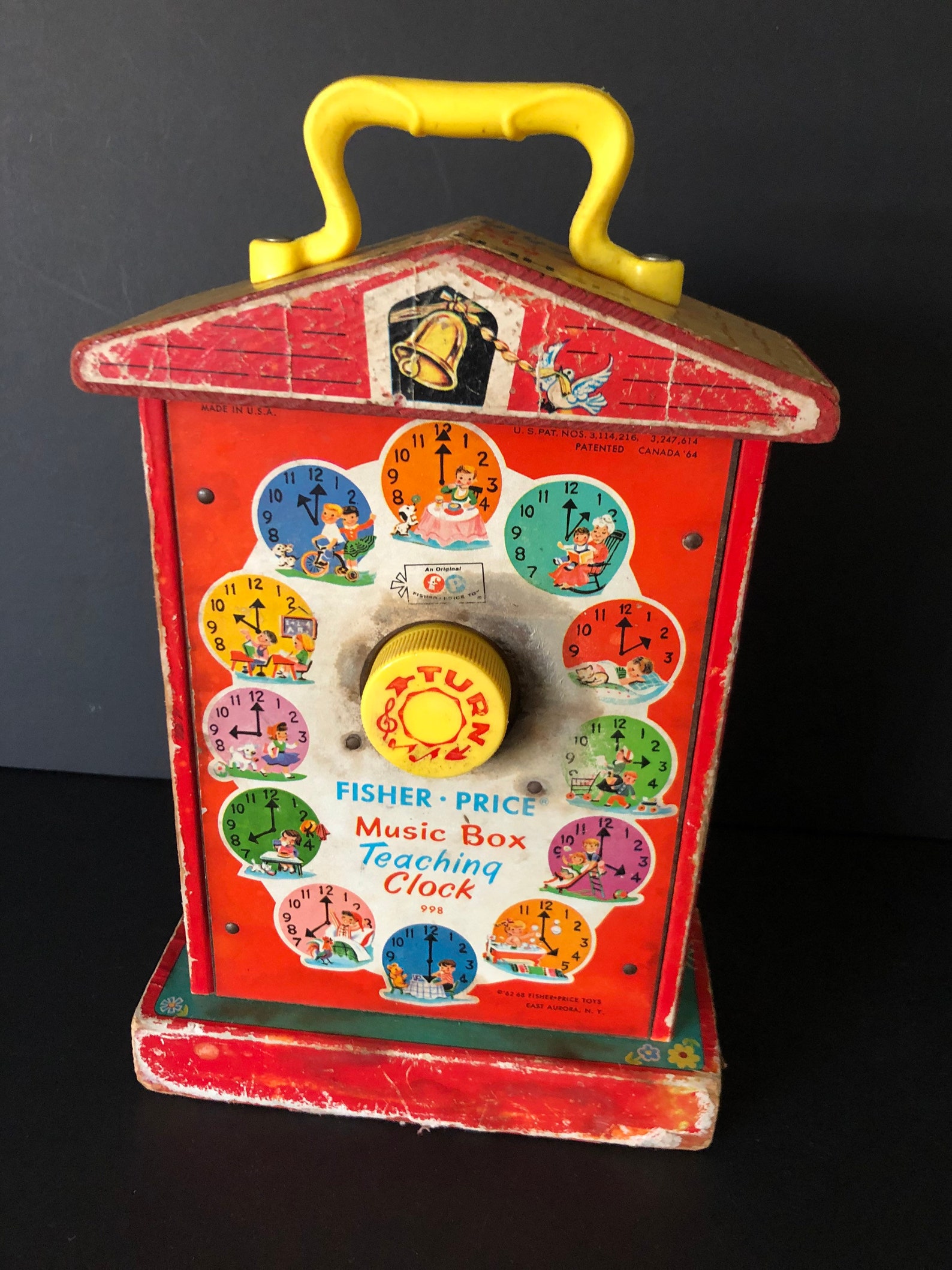 Fisher Price Vintage Teaching Clock Music box 1968 Etsy