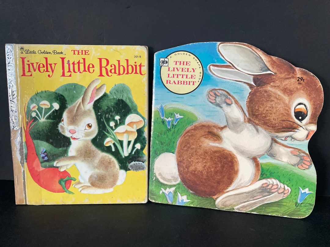 Lively Little Bunny Shape Book or Golden Book - Etsy