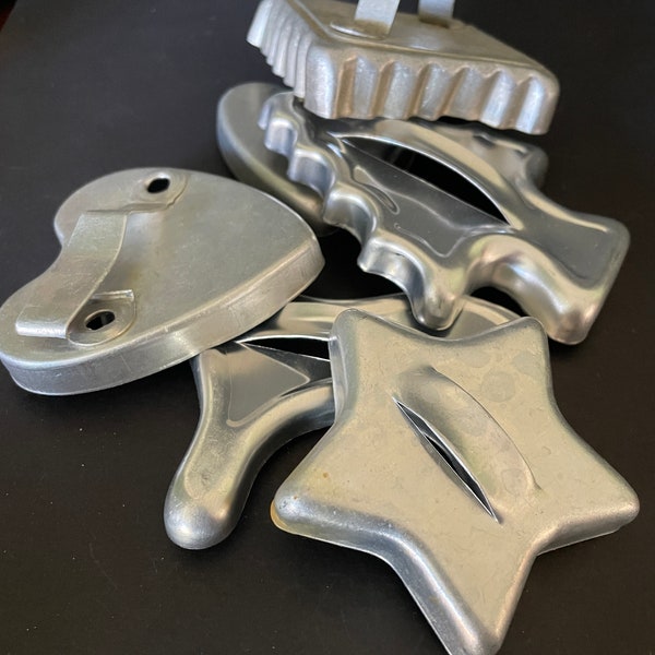 Vintage aluminum metal cookie cutters—sold separately