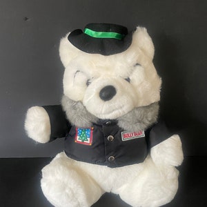 Dayton Hudson White Santa Bear Christmas Plush 1994. Red Hat