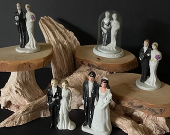 Vintage Bride and Groom cake toppers, sold separately