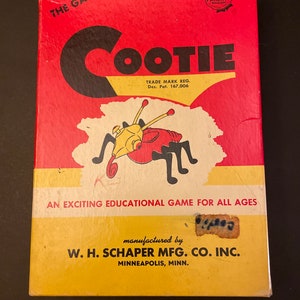 Replacement Pieces Cootie game, 1949, W.H. Schaper Mfg Co, Inc, sold separately