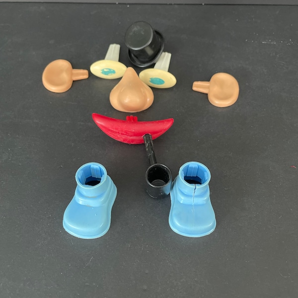 Pieces of Romper Room’s Mr. Potato Head, by Hasbro, sold separately