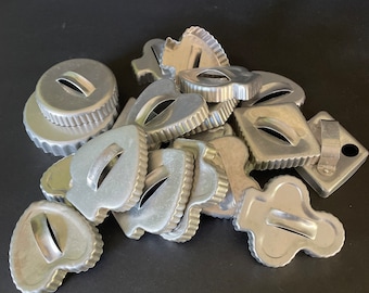 Vintage aluminum shape cookie cutters—sold separately